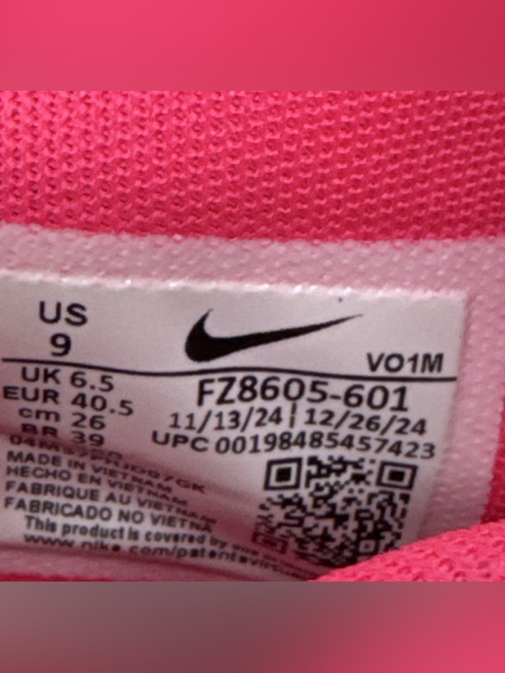 Nike Women's A’One Pink A’ura Hyper Pink Laser Pink Low Top Sneaker FZ8605-601 - Picture 6 of 7